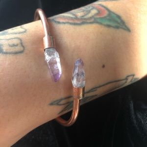 Amethyst Stone with Cooper Cuff